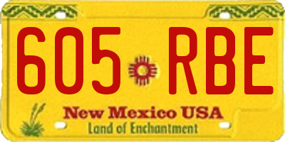 NM license plate 605RBE
