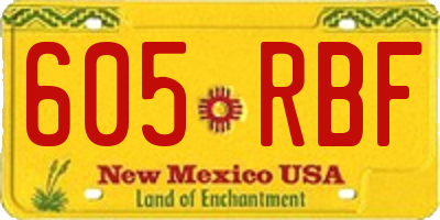 NM license plate 605RBF