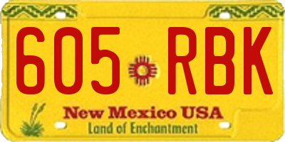 NM license plate 605RBK