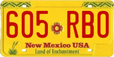 NM license plate 605RBO