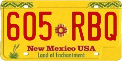 NM license plate 605RBQ