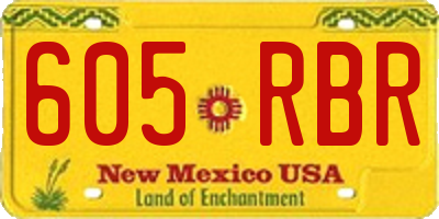 NM license plate 605RBR