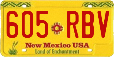 NM license plate 605RBV