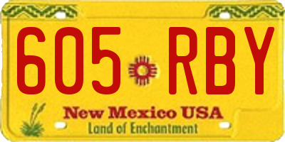 NM license plate 605RBY