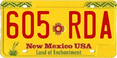 NM license plate 605RDA