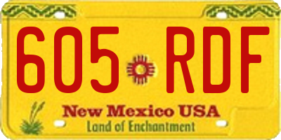 NM license plate 605RDF
