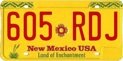 NM license plate 605RDJ