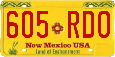 NM license plate 605RDO
