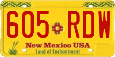 NM license plate 605RDW