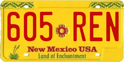 NM license plate 605REN