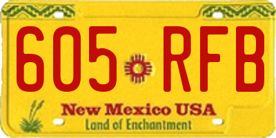 NM license plate 605RFB
