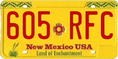 NM license plate 605RFC