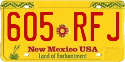 NM license plate 605RFJ