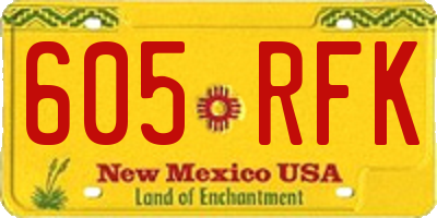 NM license plate 605RFK