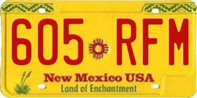 NM license plate 605RFM
