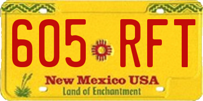 NM license plate 605RFT