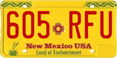 NM license plate 605RFU