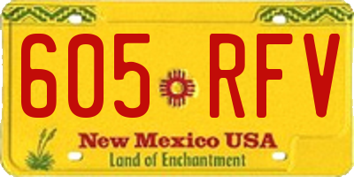 NM license plate 605RFV