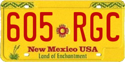 NM license plate 605RGC