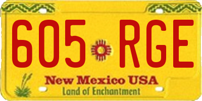 NM license plate 605RGE