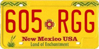 NM license plate 605RGG
