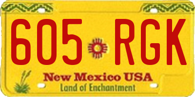 NM license plate 605RGK