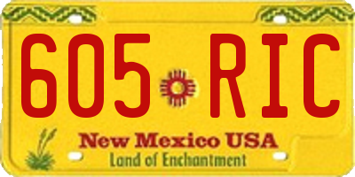 NM license plate 605RIC