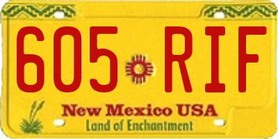 NM license plate 605RIF