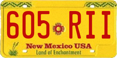 NM license plate 605RII