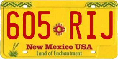 NM license plate 605RIJ
