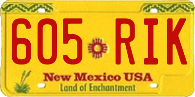 NM license plate 605RIK