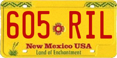NM license plate 605RIL