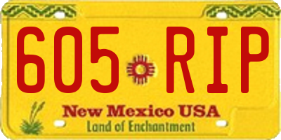 NM license plate 605RIP