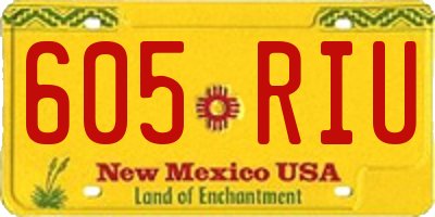 NM license plate 605RIU