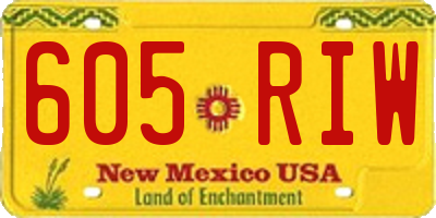 NM license plate 605RIW