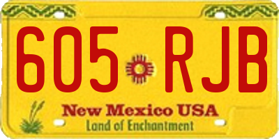 NM license plate 605RJB