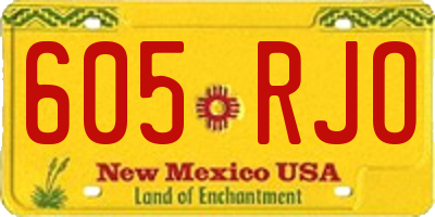 NM license plate 605RJO