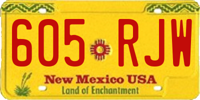 NM license plate 605RJW