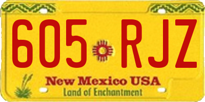 NM license plate 605RJZ