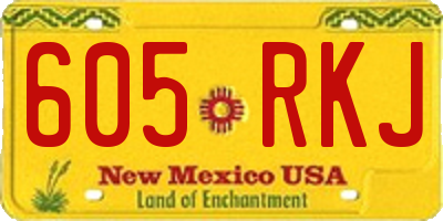 NM license plate 605RKJ