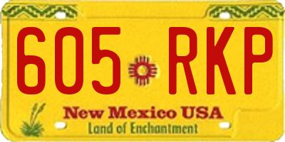 NM license plate 605RKP