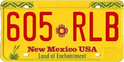 NM license plate 605RLB