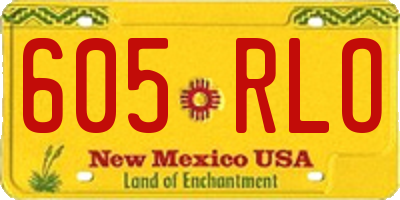 NM license plate 605RLO