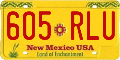 NM license plate 605RLU