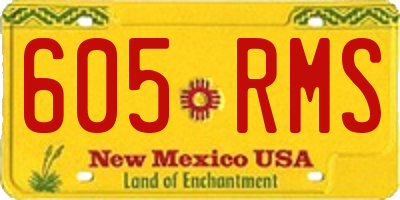 NM license plate 605RMS