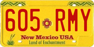 NM license plate 605RMY