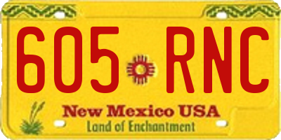 NM license plate 605RNC