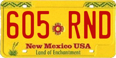 NM license plate 605RND