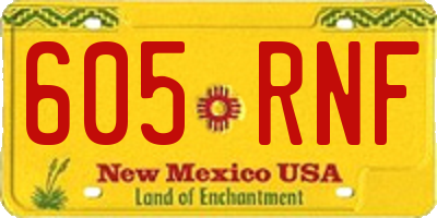 NM license plate 605RNF
