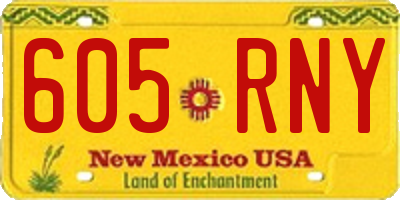 NM license plate 605RNY